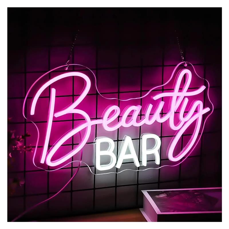 Beauty Makeup Bar - Beauty Bar Neon Sign Dimbaar licht
