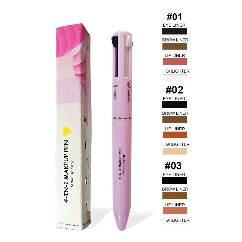 Beauty Linasi Makeup - 4-in-1 wenkbrauwpotlood Lip Liner Markeerstift Waterdichte