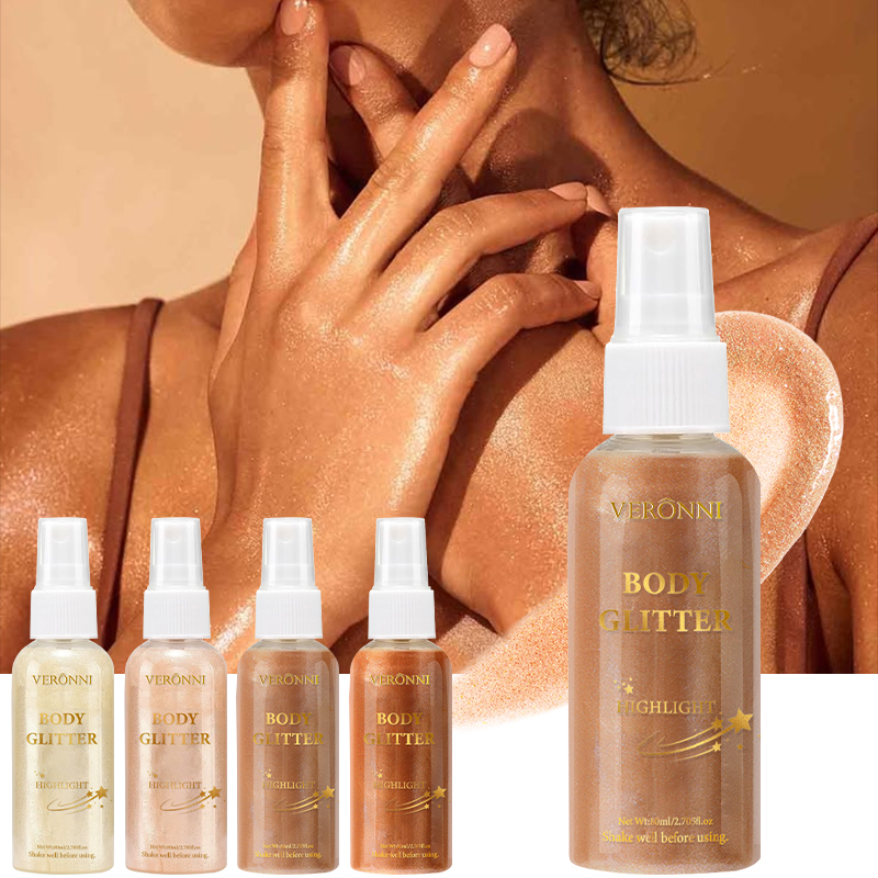 Body Shimmer Lotion - Lichaamsglitterspray, snel drogend, fijne schittering, subtiele