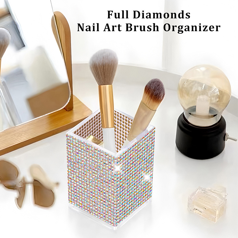 Beauty Makeup Desk - 【M】Bling Penhouder met 3 slots Potloodhouder