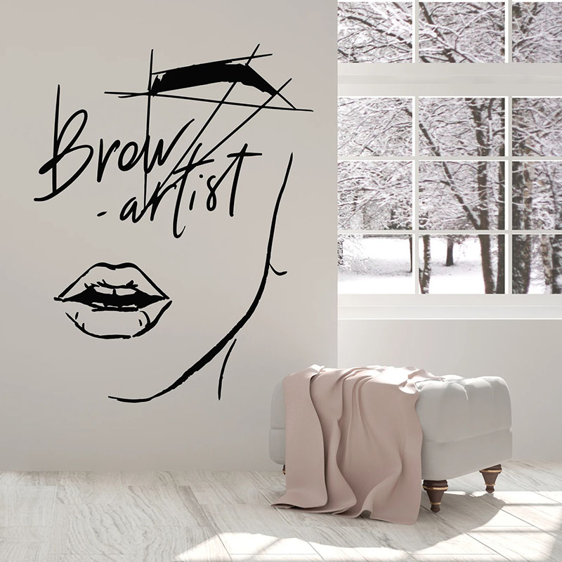 Beauty Makeup For Girl - Abstract Meisje Gezicht Muurtattoo Wimpers Brow