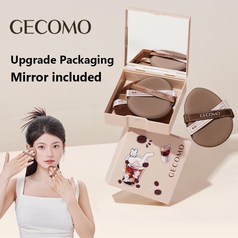 Cosmetic Sponge - GECOMO Tweepack poederdonssetdoos met spiegel, nat