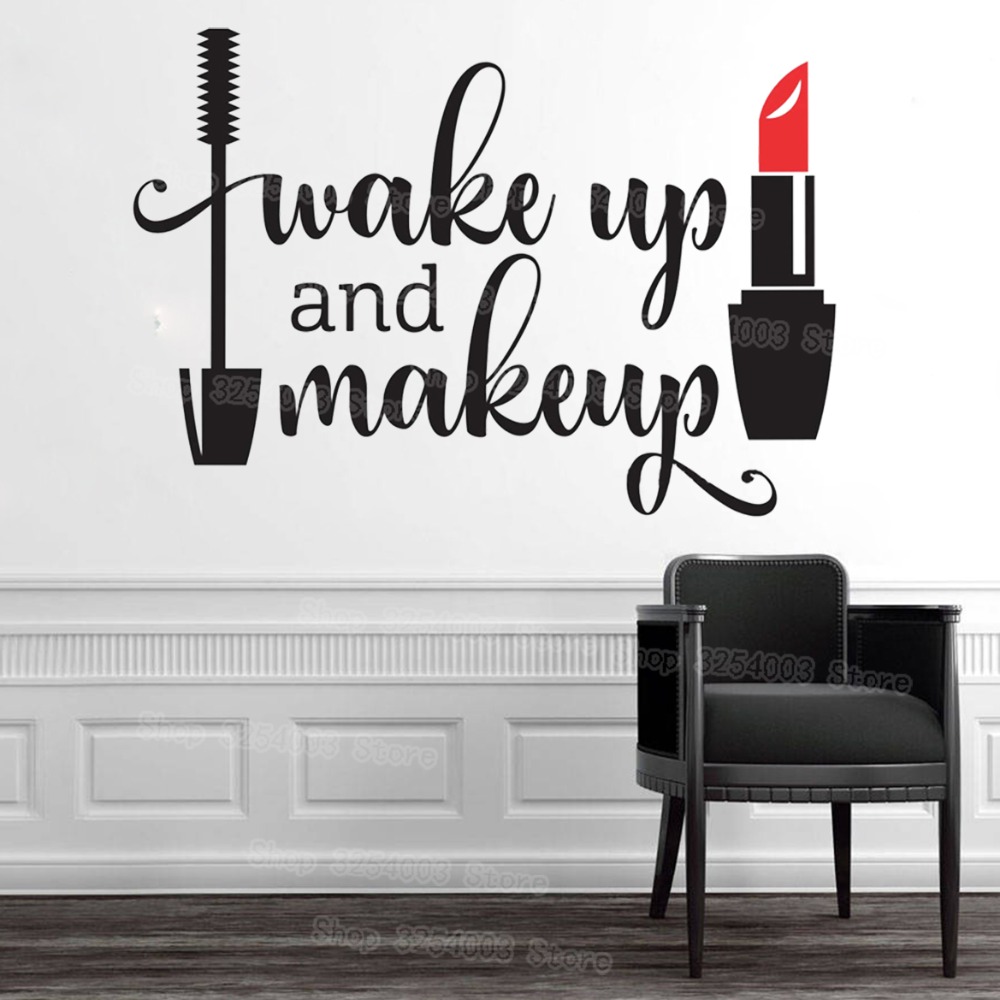 Beauty Makeup For Girl - Wake Up En Make-Vinyl Muurstickers Meisjes