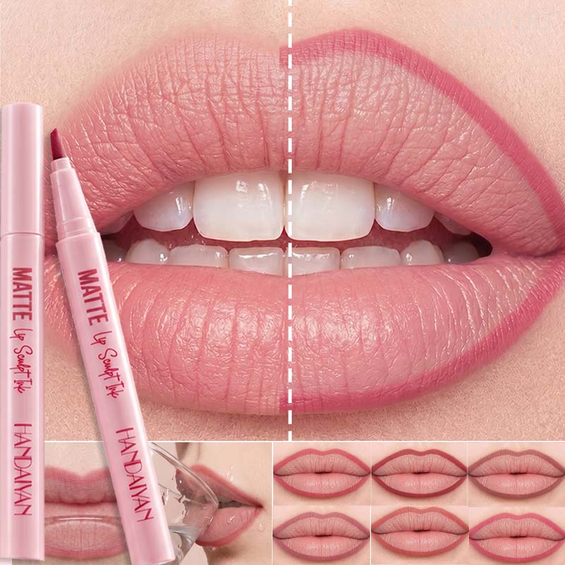 Beauty Linasi Makeup - 6 kleuren liplinerpen, langdurig, waterdicht, zweetbestendig,