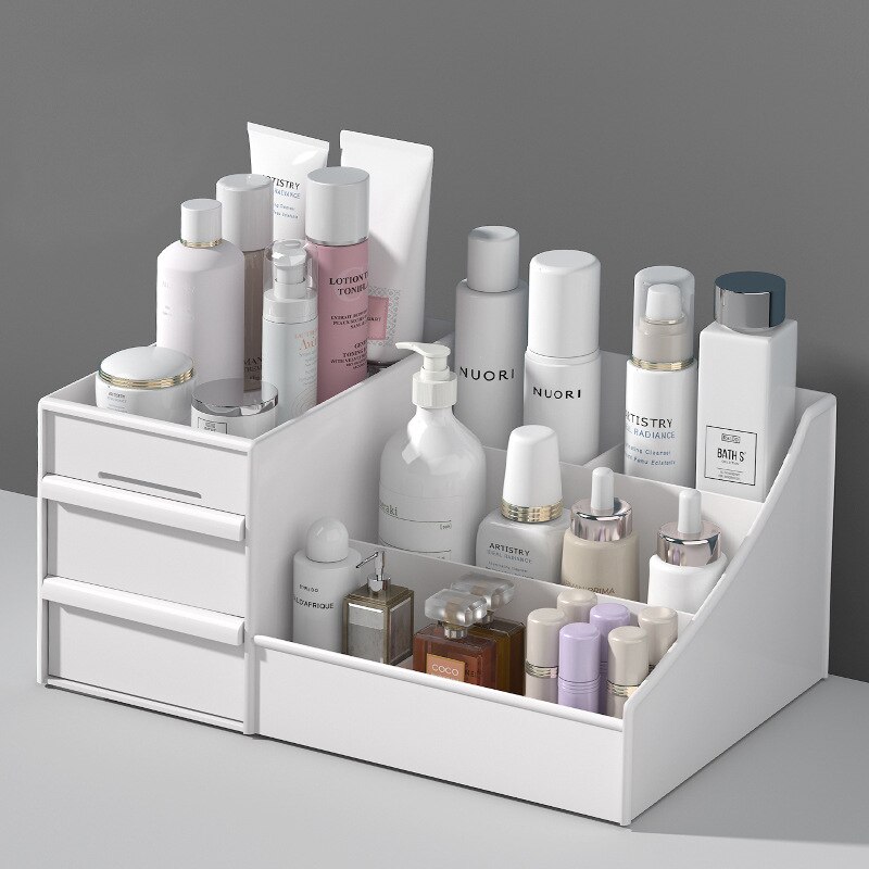 Beauty Makeup Desk - 1 stuks witte plastic opbergdoos voor