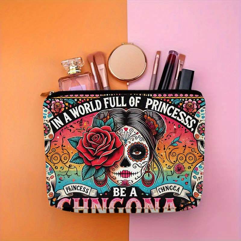 Beauty Bag Makeup - Een make-uptasje met bloemen- en schedel