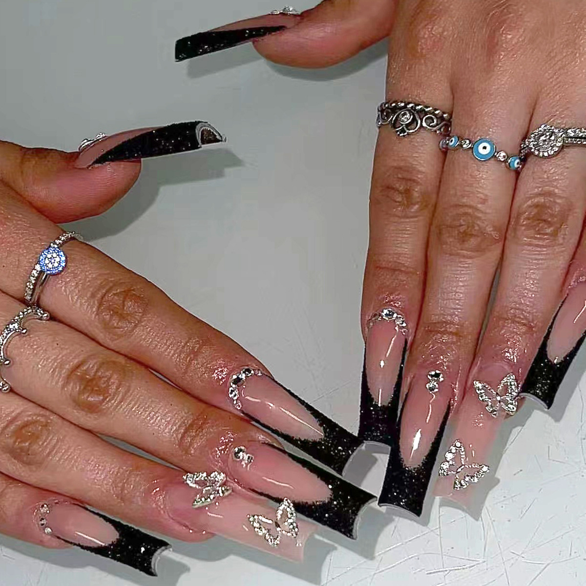 Nail Extension Tips - 24 stks Zwarte Franse Nep Nagels
