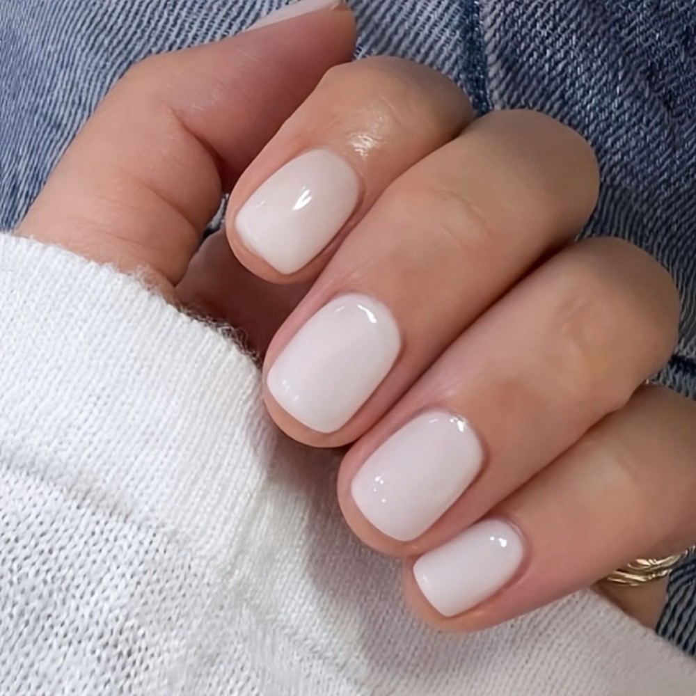 Nail Extension Tips - 24 stuks melkachtig witte opdruk nagels,