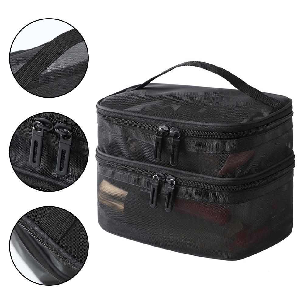 Beauty Bag Makeup - Dubbellaagse make-uptas van gaas, waszak, draagbare