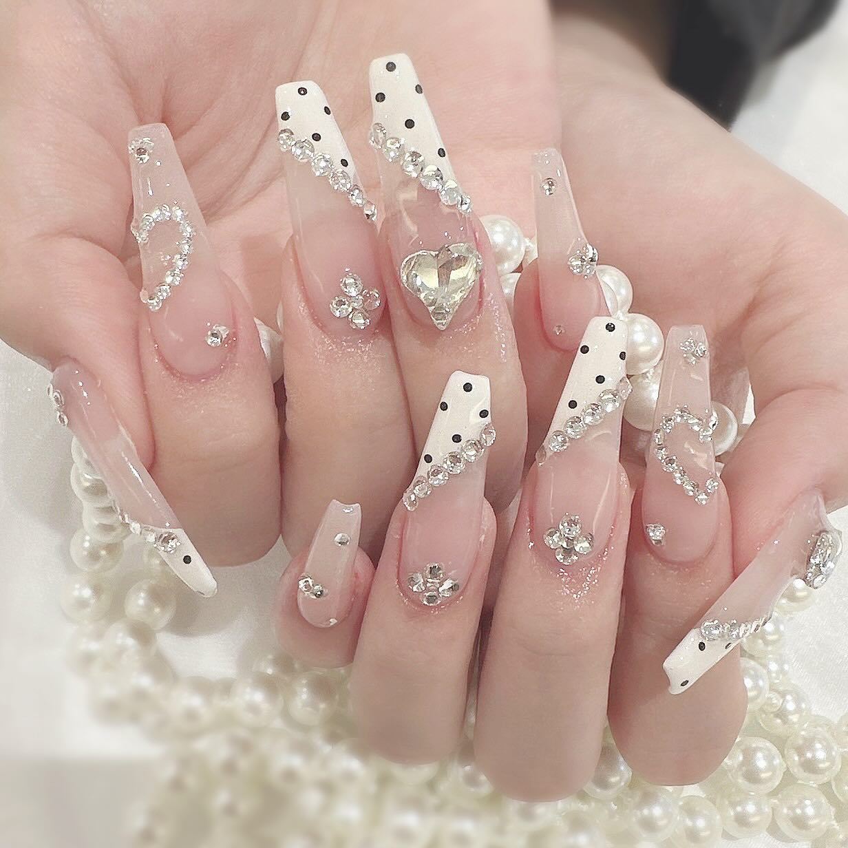 24 stuks lange stiletto polka  - Nail Extension Tips recensie en prijs