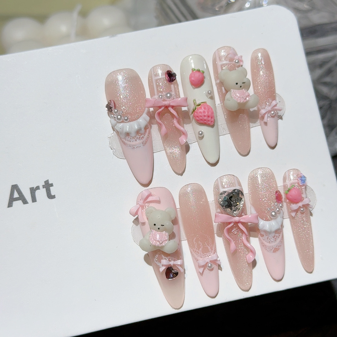 10 stuks schattige beer konijn - Nail Extension Tips recensie en prijs