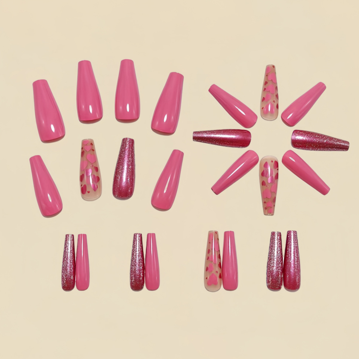 Middellange nepnagels roze bla - Nail Extension Tips recensie en prijs