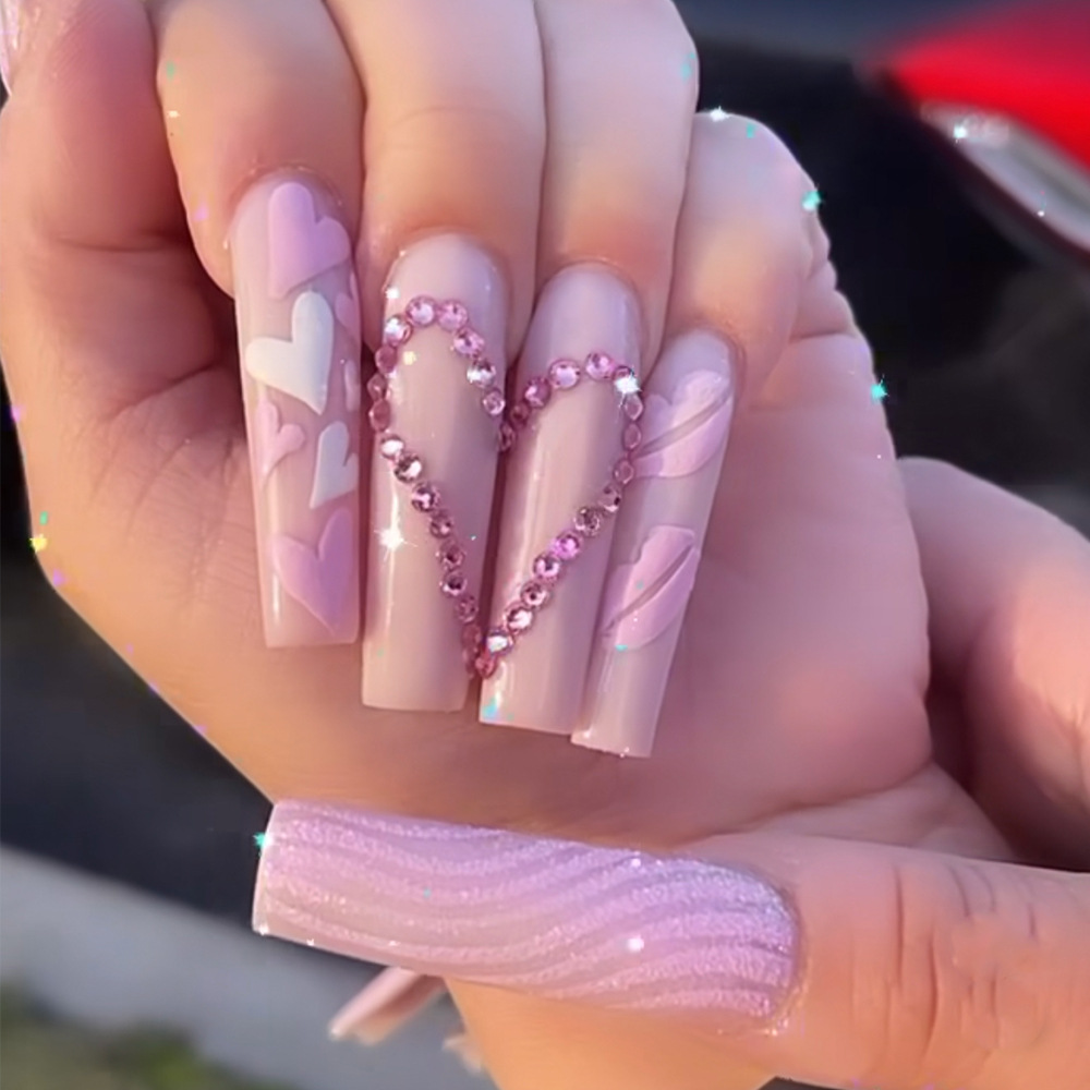 Middellange nepnagels roze bla - Nail Extension Tips recensie en prijs